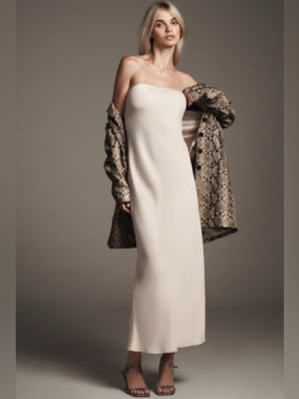 Neutral Blush Satin Slip Dress